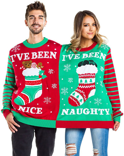 Naughty & Nice Two-Person Sweater